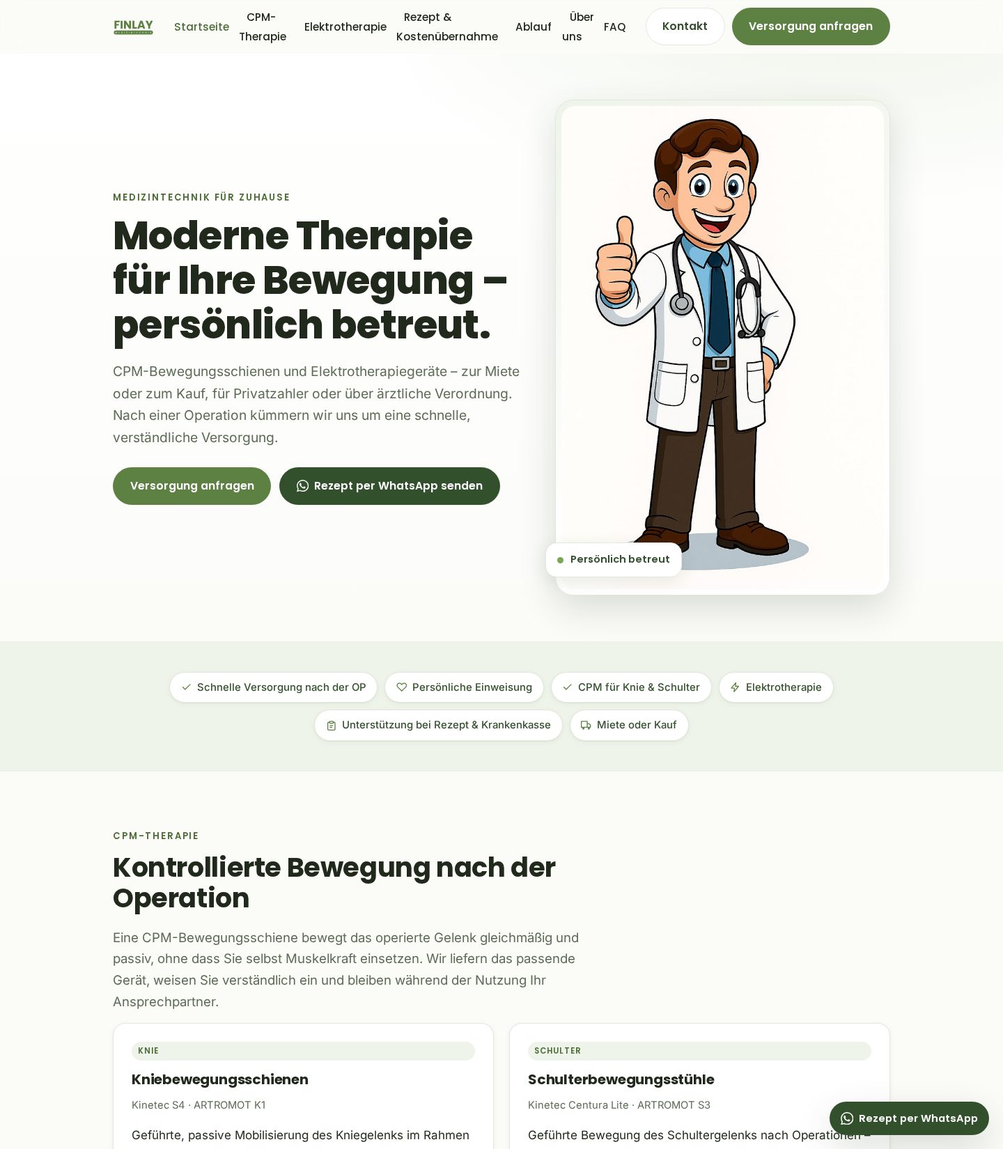 Website Finlay Medizintechnik – live